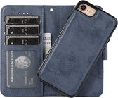 Mobiq - Étui portefeuille magnétique 2-en-1 iPhone SE (2022 / 2020)/8/7 | Bleu