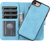 Mobiq - Magnetische 2-in-1 Wallet Case iPhone SE (2022 / 2020)/8/7 - lichtblauw