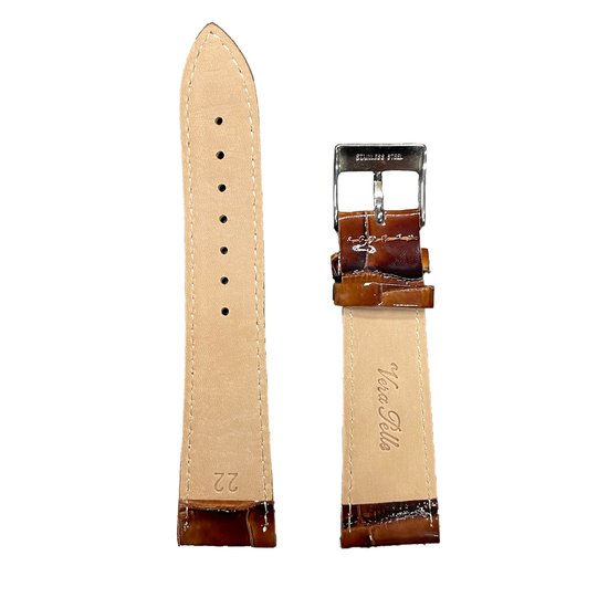Horlogeband 22mm vintage bruin leer