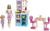 Barbie - Speelgoedset keuken - Met Barbiepop - Met Chelsea pop