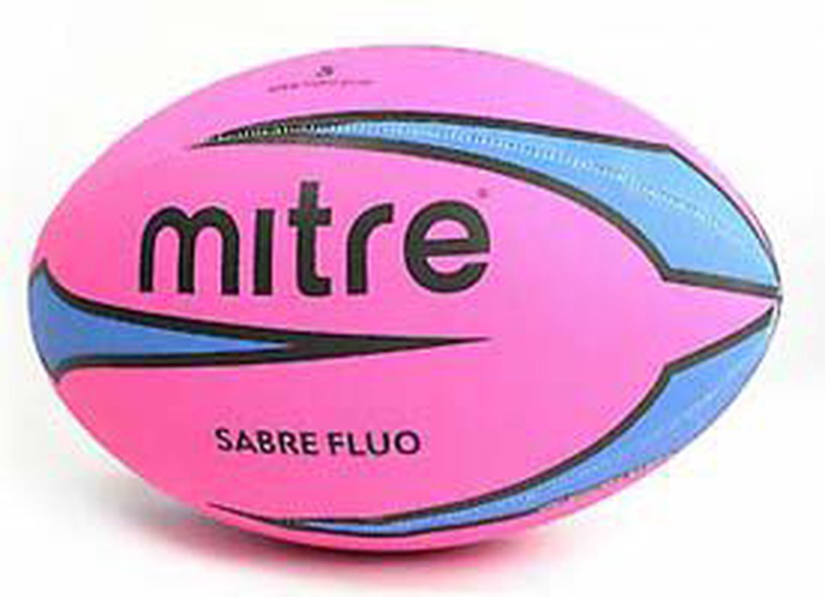 Rugbybal Mitre Sabre Fluo - Roze/Blauw - Maat 5
