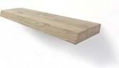 Zwevende wandplank 100 x 15 cm eiken boomstam - Wandplank - Wandplank hout - Fotoplank