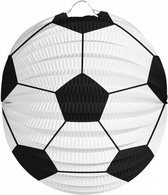 lampion voetbal 22 cm papier wit/zwart