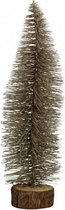 kerstboom 35 cm hout goud/bruin