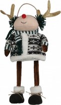 kerstdecoratie rendier 37 cm polyester bruin