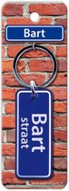 sleutelhanger straatnaam Bart 9 cm staal blauw