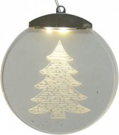 kerstbal kerstboomfiguur verlicht 12 cm staal transparant
