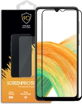 Samsung Galaxy A33 Screenprotector - MobyDefend Gehard Glas Screensaver - Zwarte Randen - Screen Protector - Glasplaatje Geschikt Voor: Samsung Galaxy A33