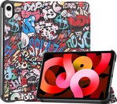 Hoesje Geschikt voor iPad Air 2022 Hoes Case Tablet Hoesje Tri-fold - Hoes Geschikt voor iPad Air 5 2022 Hoesje Hard Cover Bookcase Hoes - Graffity