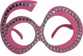 bril 60 jaar dames roze one-size