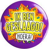 button klein - Ik ben geslaagd! 5,5 cm paars/geel