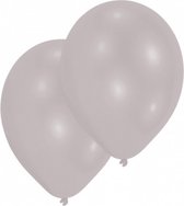 ballonnen Metallic 27,5 cm latex zilver 10 stuks