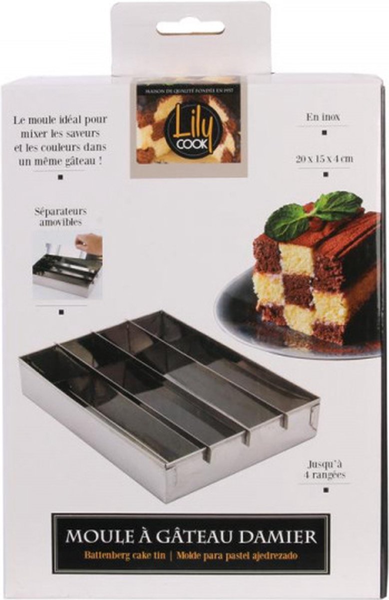 Schaakbord Cakevorm – Bakvorm – Cakevorm – Springvorm | 20x15x4 cm – Roestvrij Staal – Anti-Aanbaklaag