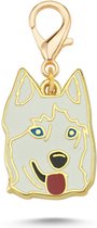 Halsband Hanger-Huisdier Sierraden - Huisdier Jewellery - Charm Badel Hanger - Husky Wit