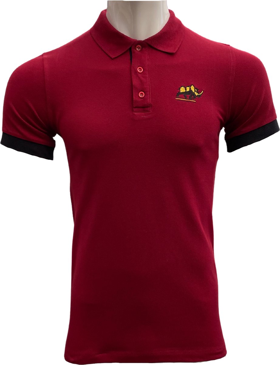KAET - Polo - T-shirt- Heren - (Bordeaux-donkerblauw)-Maat - L