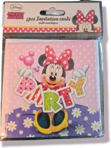 Uitnodiging Minnie Mouse vrolijk, kinderfeestje, 5 stuks Kindercrea