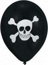 ballonnen Piraat 25,5 cm zwart/wit 8 stuks
