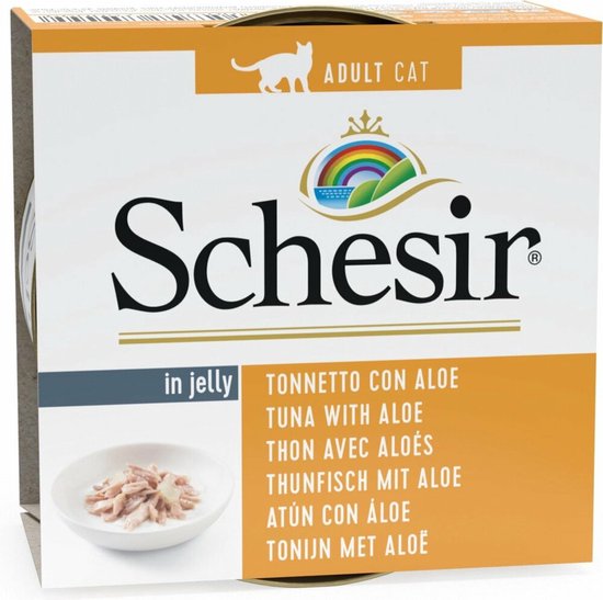 14x Schesir Kattenvoer Tonijn en Aloë in Gelei 85 gr