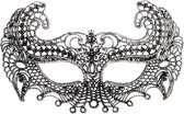 verkleedmasker dames textiel zilver one-size