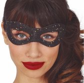 oogmasker Sterren dames polyester zwart