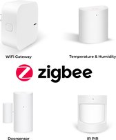 Kit Hihome Zigbee - Passerelle WiFi/Zigbee + Capteur PIR + Capteur Fenêtre/Porte + Capteur Température/Humidité