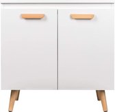naqsh store Wastafelonderkast badkamerkast onder wastafel spaanplaat,Staande kast Badkamer meubel 60x40x60,5cm,Wit 0138WY