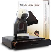 WatjjiⓇ Capsulehouder met Lade voor 36 Koffiecups - Geschikt voor Dolce Gusto en soortgelijke Koffiecups - Mat zwart - RVS metaal