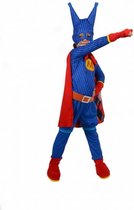 kostuum super Masha meisjes polyester blauw maat 98-104