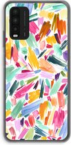 Case Company® - Xiaomi Redmi 9T hoesje - Watercolor Brushstrokes - Soft Cover Telefoonhoesje - Bescherming aan alle Kanten en Schermrand