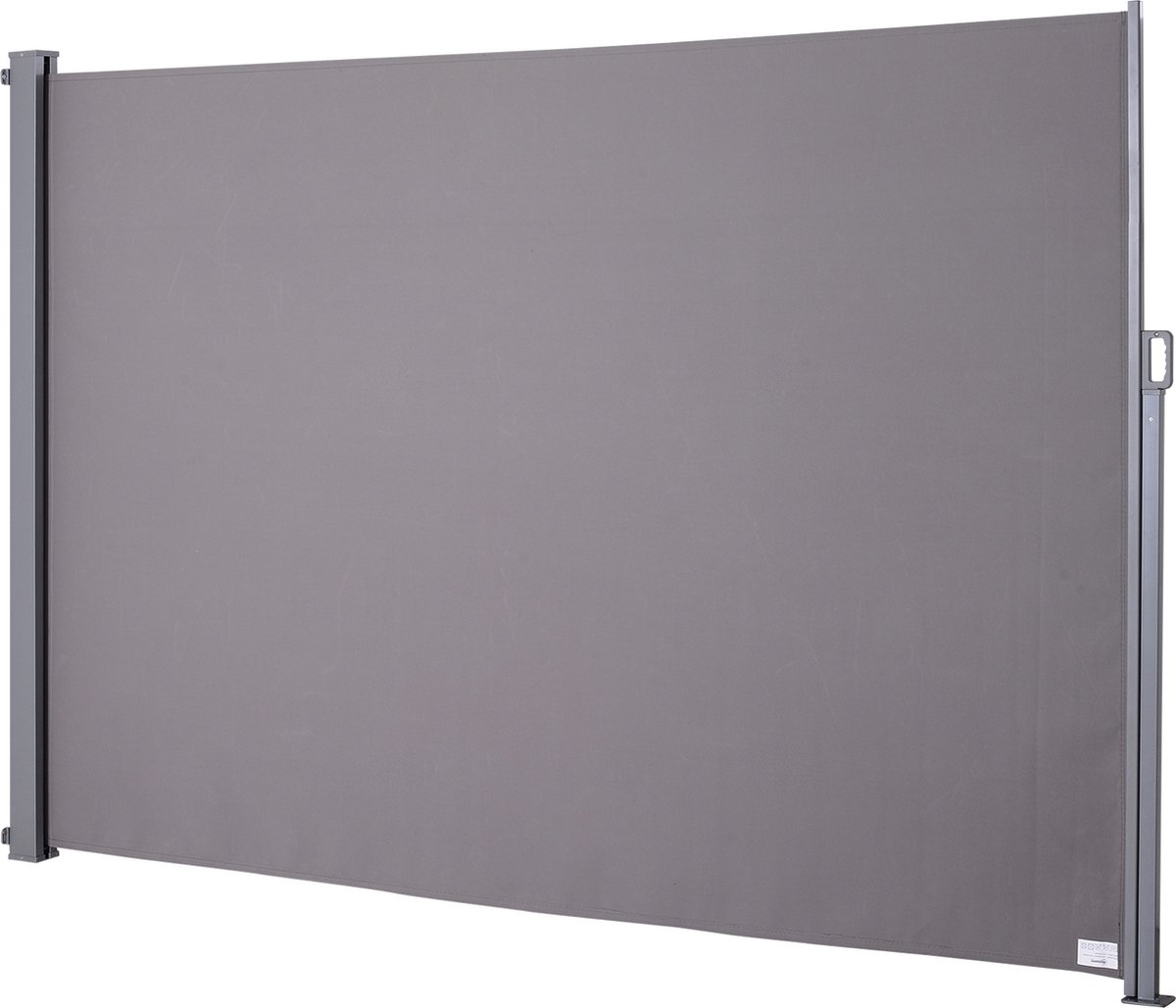 Outsunny Zijzonwering privacyscherm zonwering zijrolgordijn polyester grijs 300 x 200 cm 840-210V02