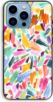 Case Company® - iPhone 13 Pro Max hoesje - Watercolor Brushstrokes - Biologisch Afbreekbaar Telefoonhoesje - Bescherming alle Kanten en Schermrand