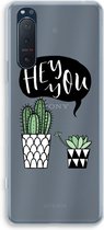 Case Company® - Sony Xperia 5 II hoesje - Hey you cactus - Soft Cover Telefoonhoesje - Bescherming aan alle Kanten en Schermrand