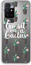 Case Company® - Xiaomi Redmi 10 hoesje - Cactus quote - Soft Cover Telefoonhoesje - Bescherming aan alle Kanten en Schermrand
