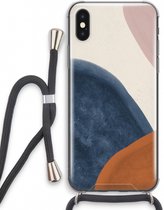 Case Company® - iPhone X hoesje met Koord - Geo #1 - Telefoonhoesje met Zwart Koord - Extra Bescherming aan alle Kanten en Over de Schermrand