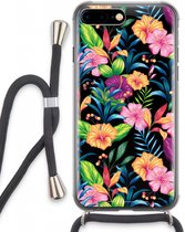 Case Company® - iPhone 7 PLUS hoesje met Koord - Tropisch 2 - Telefoonhoesje met Zwart Koord - Extra Bescherming aan alle Kanten en Over de Schermrand