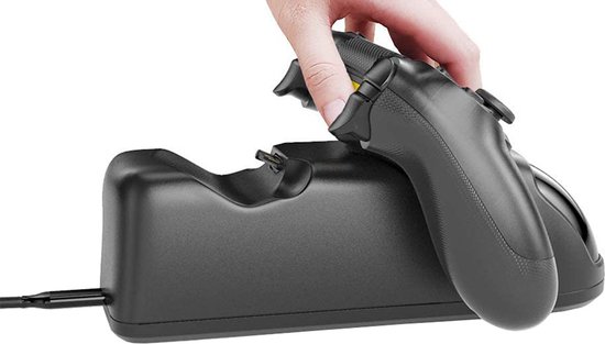 Dual USB Oplaadstation – Docking Stand Voor 4 Controllers, Ruimtebesparend, Met LED-indicatie, Voor Slim & Pro
