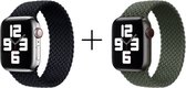 Combideal Geschikt voor Apple Watch Bandje 38/40/41mm - Nylon Solo - Zwart + Groen M