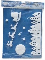 raamsticker sneeuwscene 30 x 40 cm wit