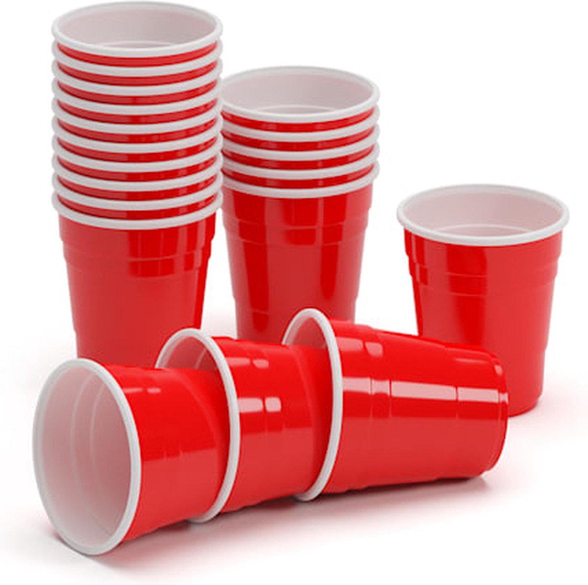 BeerCup Nadal Red Shot beker 2 oz 50ml - 100 x beer pongparty bekers - polystyreen - vaatwasmachinebestendig