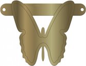 banner vlinder 12,5 x 11 cm karton goud
