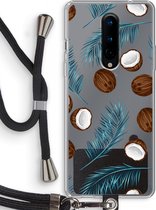 Case Company® - OnePlus 8 hoesje met Koord - Kokosnoot - Telefoonhoesje met Zwart Koord - Bescherming aan alle Kanten en Over de Schermrand