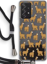 Case Company® - Samsung Galaxy A52 hoesje met Koord - Alpacas - Telefoonhoesje met Zwart Koord - Bescherming aan alle Kanten en Over de Schermrand