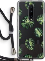Case Company® - OnePlus 7 Pro hoesje met Koord - Tropische bladeren - Telefoonhoesje met Zwart Koord - Bescherming aan alle Kanten en Over de Schermrand