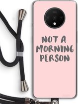 Case Company® - OnePlus 7T hoesje met Koord - Morning person - Telefoonhoesje met Zwart Koord - Bescherming aan alle Kanten en Over de Schermrand