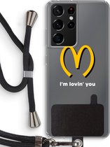 Case Company® - Samsung Galaxy S21 Ultra hoesje met Koord - I'm lovin' you - Telefoonhoesje met Zwart Koord - Bescherming aan alle Kanten en Over de Schermrand