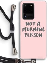 Case Company® - Samsung Galaxy S20 Ultra hoesje met Koord - Morning person - Telefoonhoesje met Zwart Koord - Bescherming aan alle Kanten en Over de Schermrand