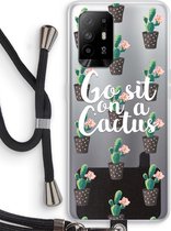 Case Company® - Oppo A94 5G hoesje met Koord - Cactus quote - Telefoonhoesje met Zwart Koord - Bescherming aan alle Kanten en Over de Schermrand