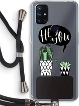 Case Company® - OnePlus Nord N10 5G hoesje met Koord - Hey you cactus - Telefoonhoesje met Zwart Koord - Bescherming aan alle Kanten en Over de Schermrand