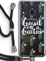 Case Company® - Samsung Galaxy A40 hoesje met Koord - Cactus quote - Telefoonhoesje met Zwart Koord - Bescherming aan alle Kanten en Over de Schermrand