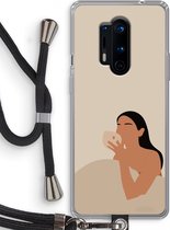 Case Company® - OnePlus 8 Pro hoesje met Koord - Fresh coffee - Telefoonhoesje met Zwart Koord - Bescherming aan alle Kanten en Over de Schermrand